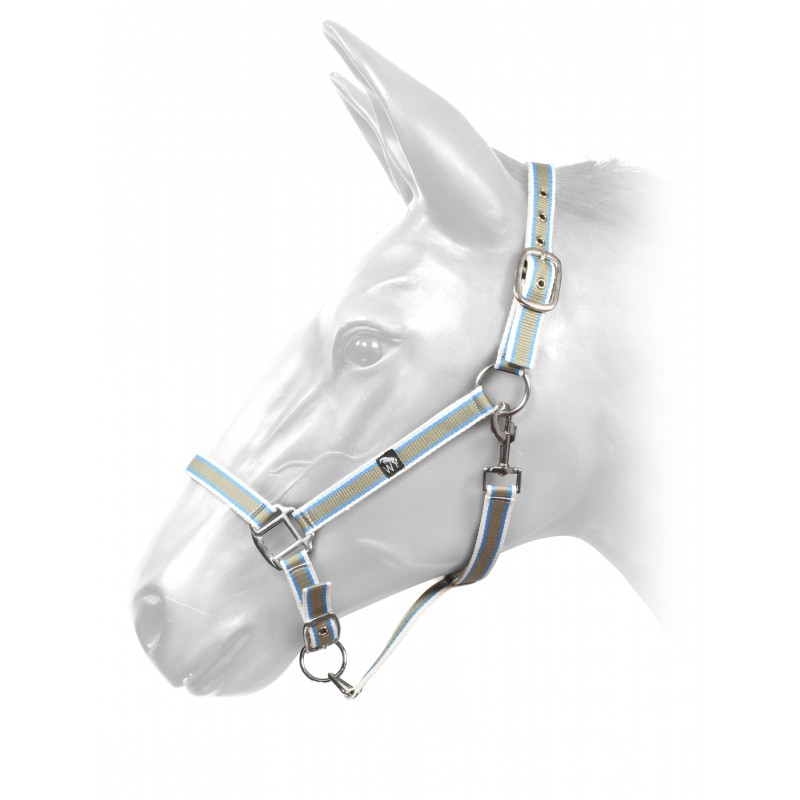 HCW01 Harvey Headcollar in White Blue and Khaki 